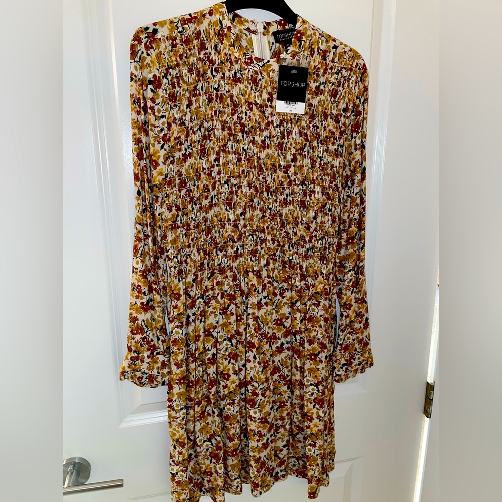 Topshop Long Sleeve Floral Dreas